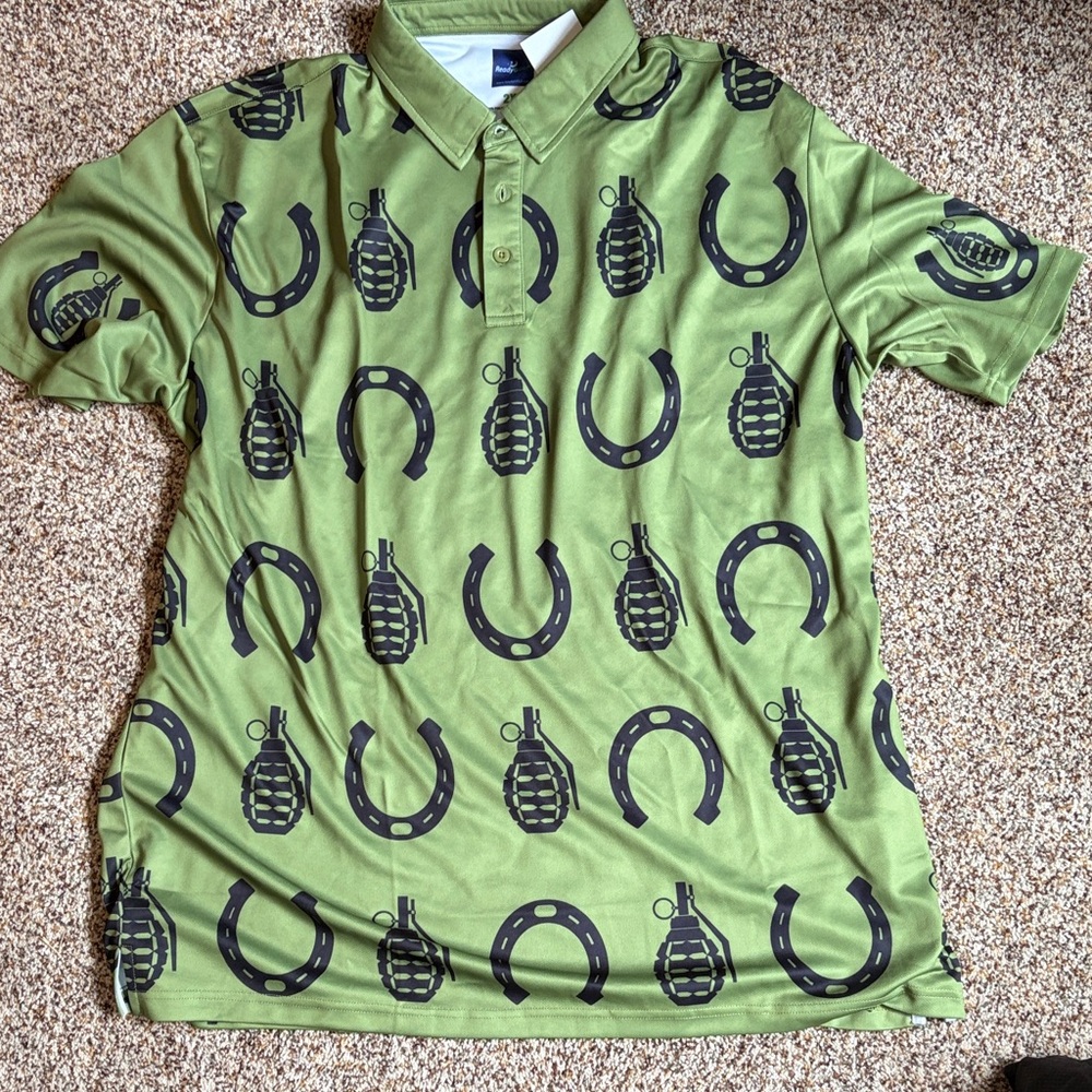 Stylish Olive Patterned Polo Shirt for Men